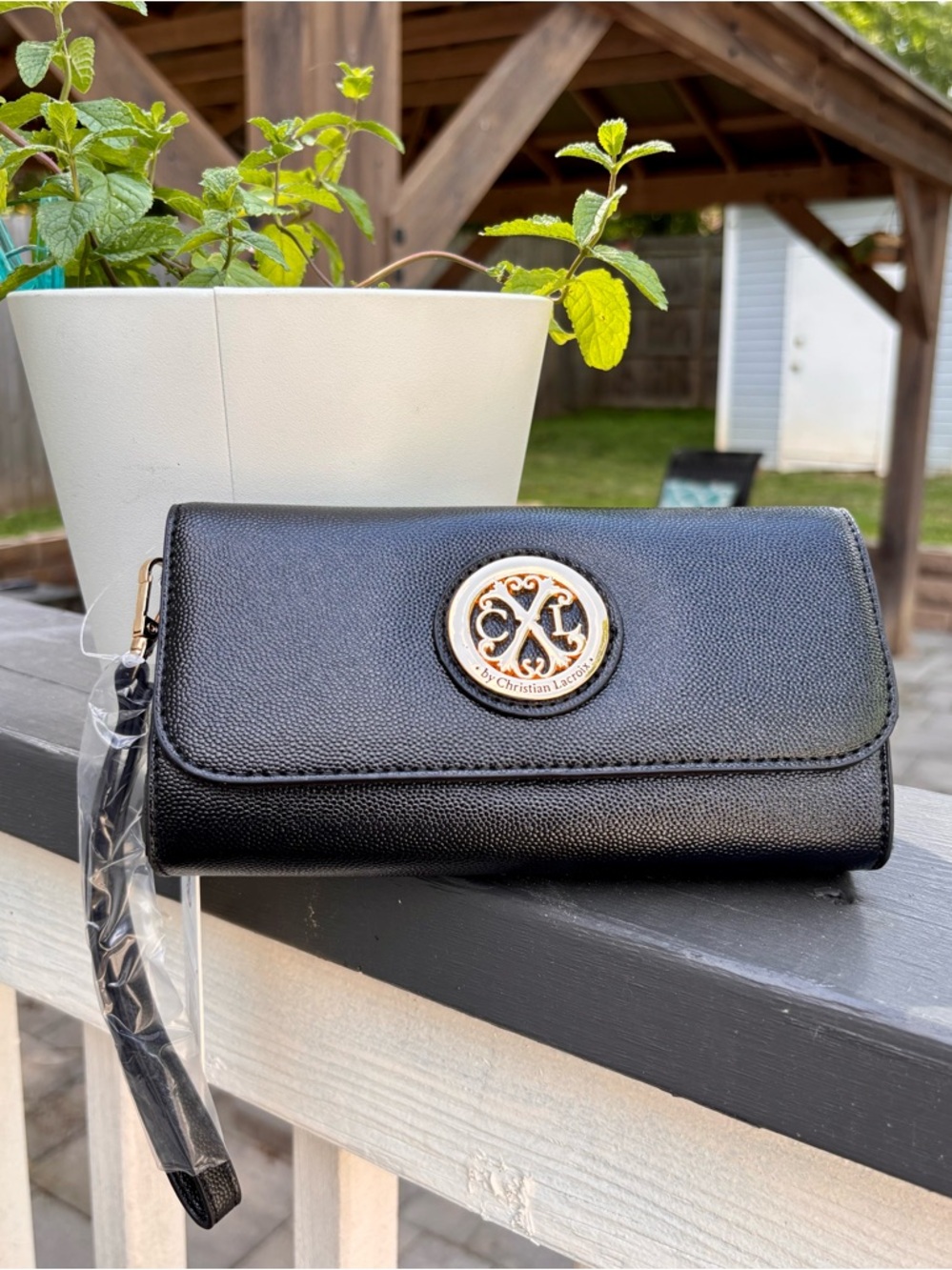 CXL by Christian Lacroix Bali Caviar Small Clutch Wristlet Black NWT MSRP $78